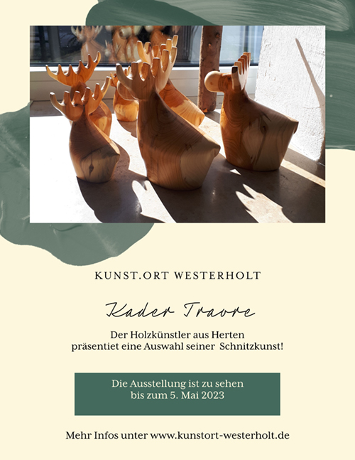 Kunst, Kultur Herten, Kunstort Westerholt Eva Ernst, Ausstellung Kader Traore