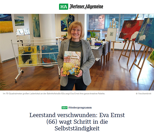 Kunstort Westerholt, Eva Ernst Herten, Hertener Zeitung 04032022
