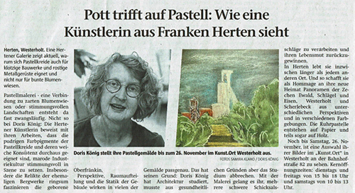 Doris König, Ausstellung im KUNST.ORT Westerholt, Pressebericht der HA